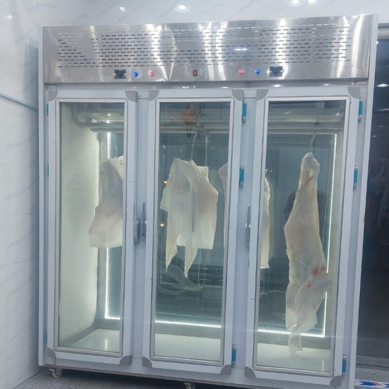 ثلاجة ملحمه عرض زجاج من الجهتين